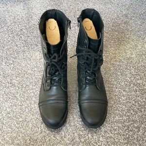 Steve Madden Troopa Leather Combat Boots